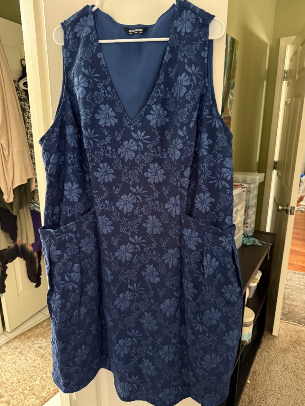 Bloomchic, lined dress, Cobalt, w/pockets, Size 26